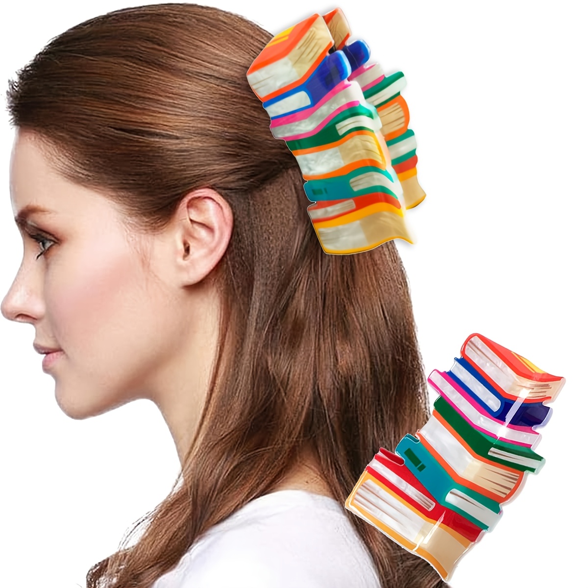 

Book Hair Clips Back To School Hair Clips For Thin Hair Funny Teacher Hair Jaw Barrettes Cute Hair Accessories For Women Teachers Appreaction Present