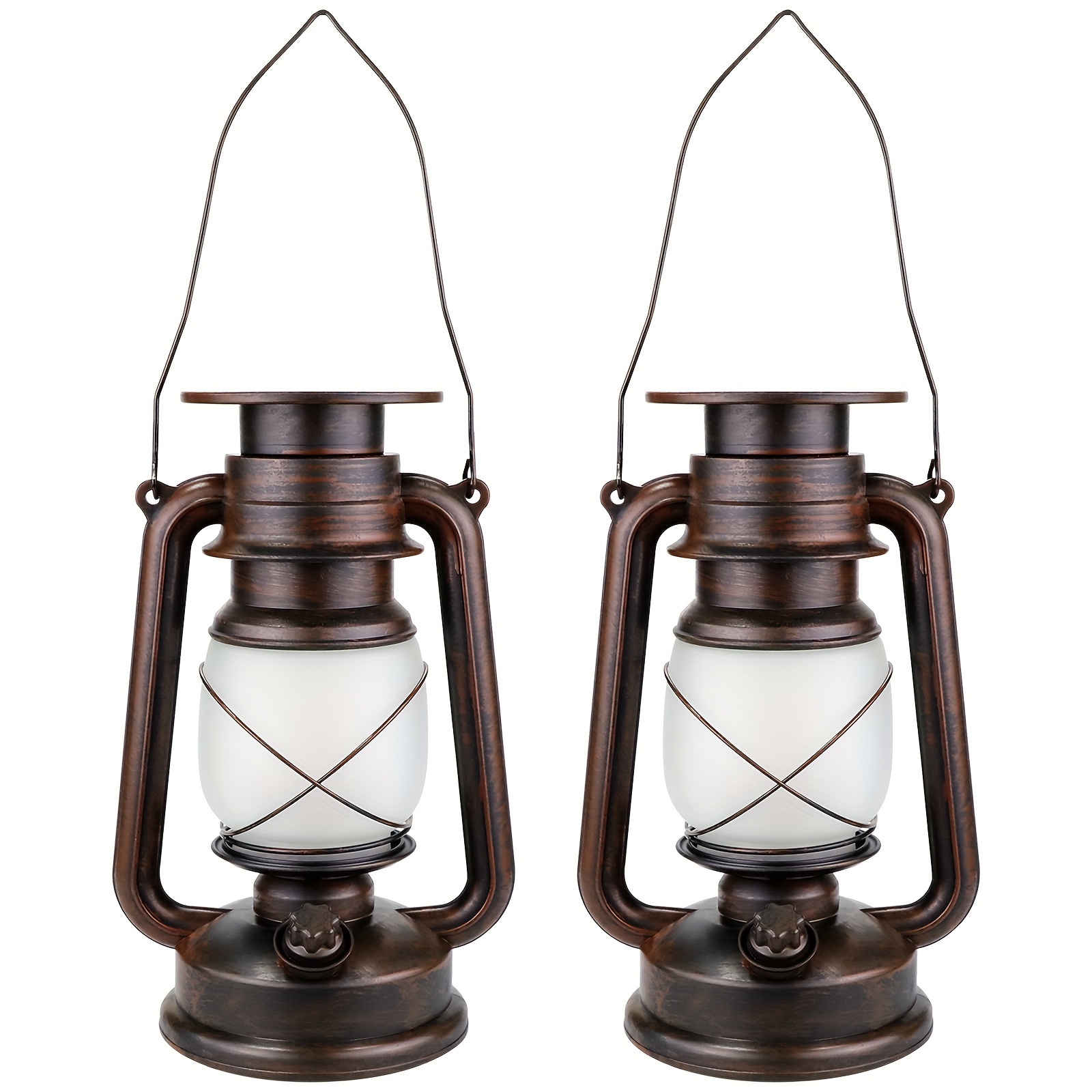 

2 Pack Vintage Led Lantern Decoration Indoor Outdoor Hanging Waterproof Lantern With Smart Remote Control Battery Powered Lantern Flickering Flame 2 Models For Garden Yard Pathway Porch