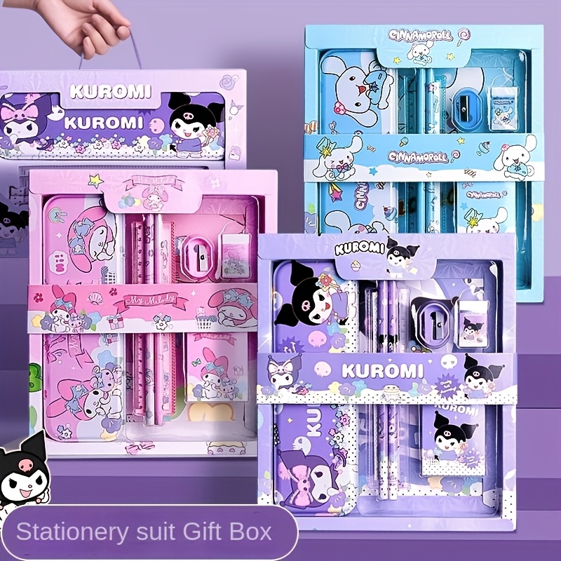 

Sanrio Authorized Stationery Set, For Kuromi My Melody Cinnamoroll, Mixed Color Plastic, College Ruled, No Feathers, Supplies Gift Box For Back To School And Holidays