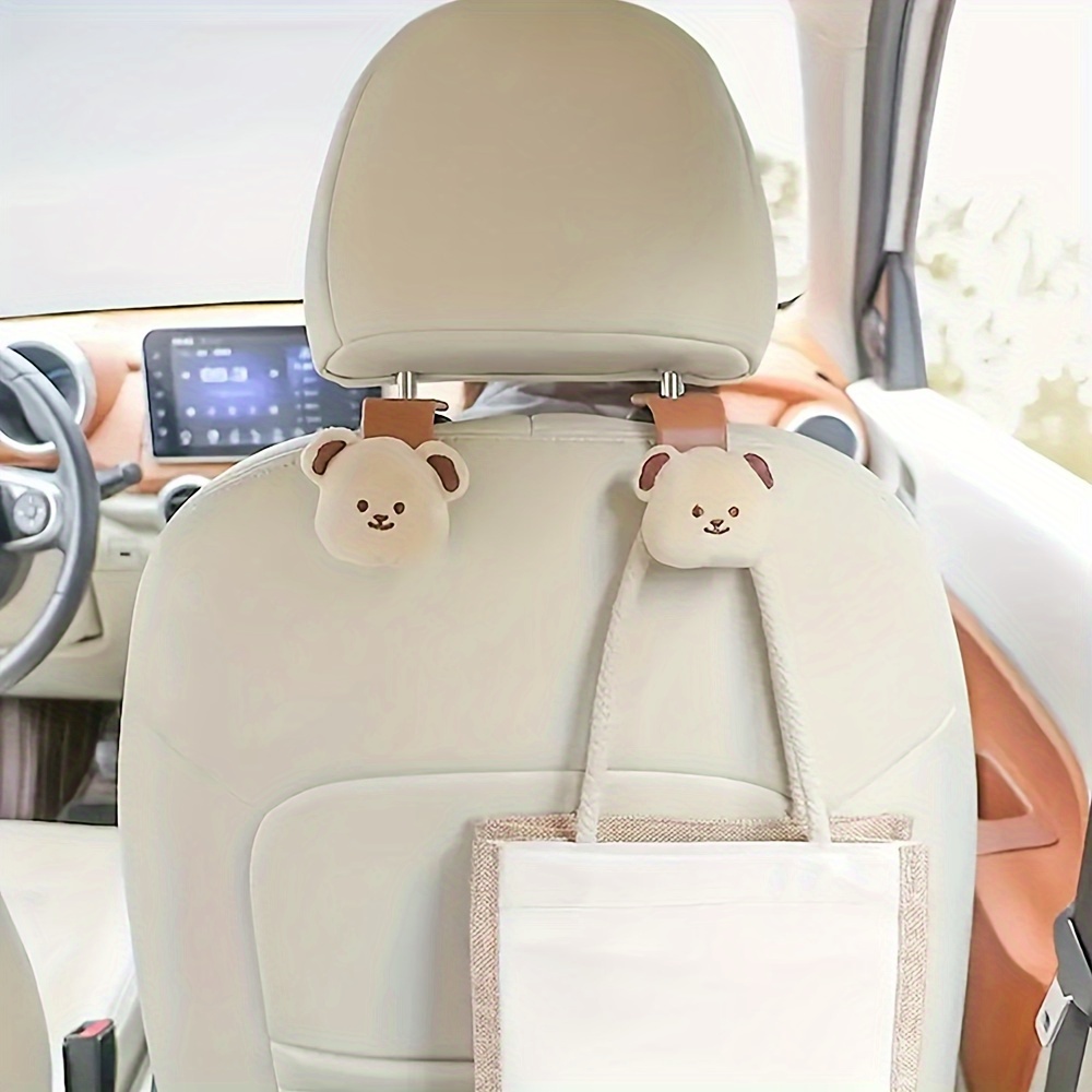 TEMU Podofo Cute Bear Car Seat Hook - Multi-functional, & Remove, Space-saving Auto Accessory For Handbags, Umbrellas & More