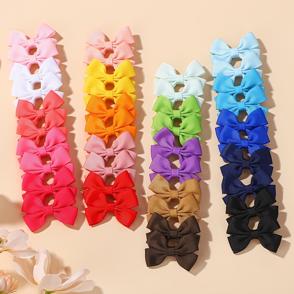 10 40pcs Assorted Colorful Double Pronged Bow Hair Clips