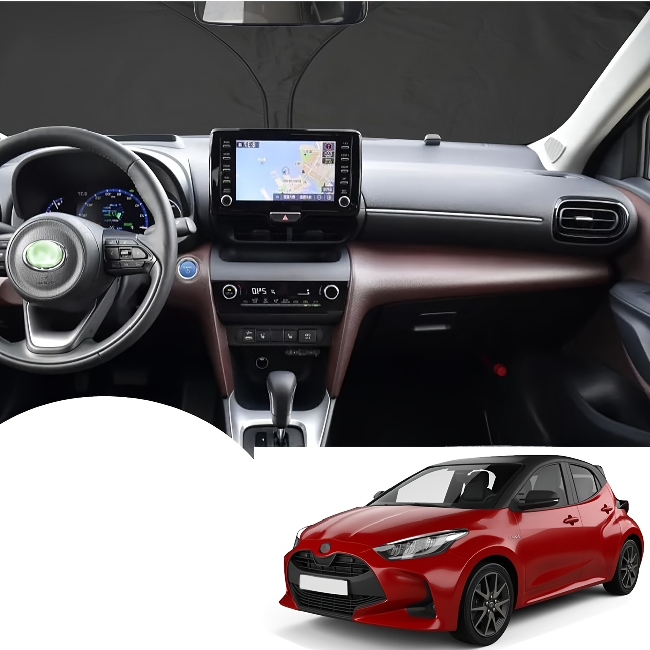 TEMU For Yaris 2000-2023 2024 2025 2026 Sun Protection Front Windscreen Inside Windscreen Parasol Sun Visor Cooling Uv Protection