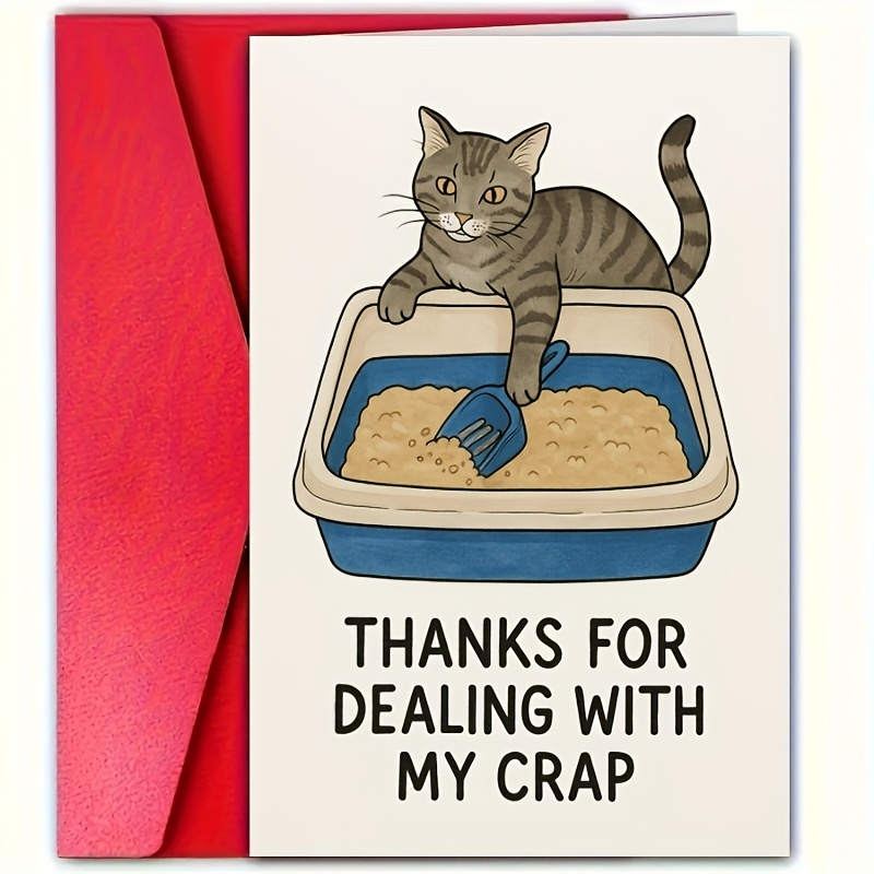 TEMU 1 Greeting Card And Envelope, A Thank You Card, For Cat Lovers And Pet Owners, A Unique Humorous Greeting Card For , Family, Or , Suitable For