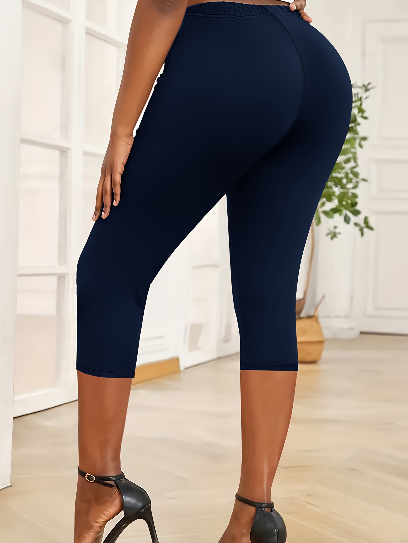 Navy capri yoga pants best sale