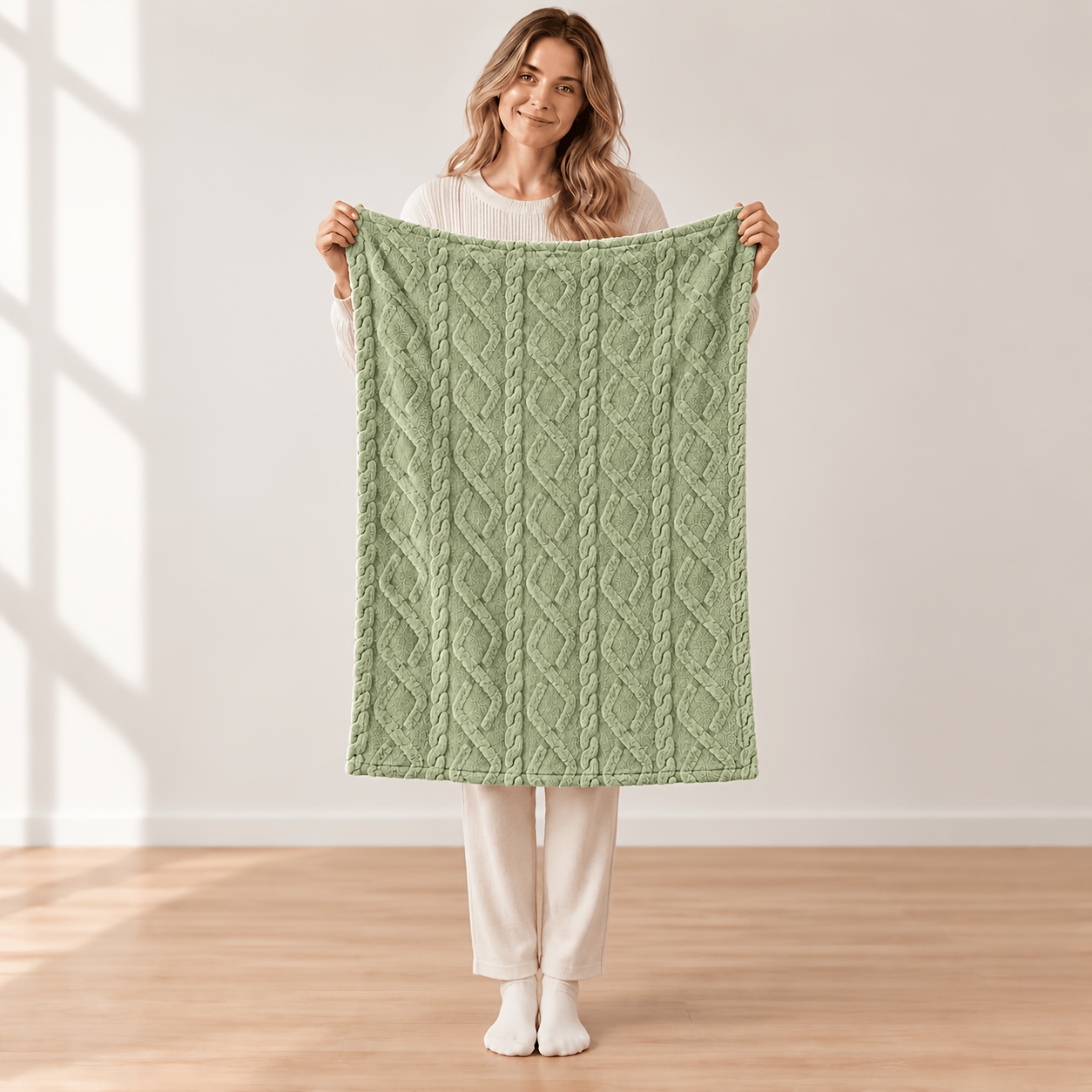 TEMU Sweater Relief Thickened -proof Multifunctional Blanket Spring Summer 1pc Spring And Summer Decor Decor Living Room Sofa Daily Valentine's Day