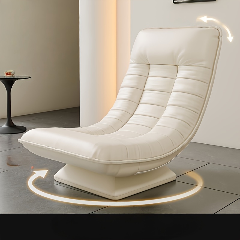 Rotatable Single Moon Chair - Manually Adjustable Chair with Soft Cushion, Easy to Assemble, Filled with Soft Non-Wood Lounge Chair, Suitable for Bedroom, Living Room, Balcony - Space-Saving Modern Decorative Chair