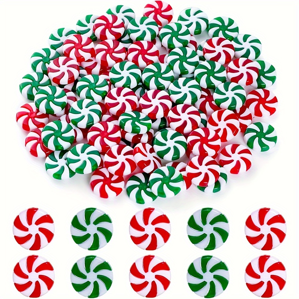 

40pcs Festive Christmas Candy Cane Ornaments - Decorations For Holiday Party Diy Crafts, 2.5cm