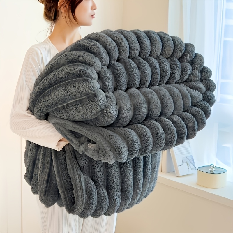 Striped Luxury Bed Blanket, Soft and Comfortable