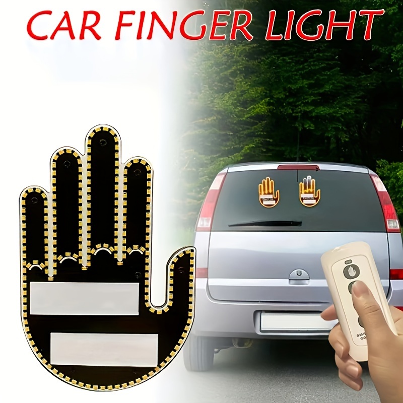  Hand Gesture Light for Car, Finger Gesture Light with Remote,  LED Stickers for Car Window, Car LED Sign Finger Lights Funny Car Accessory  Gifts for Men : Automotive