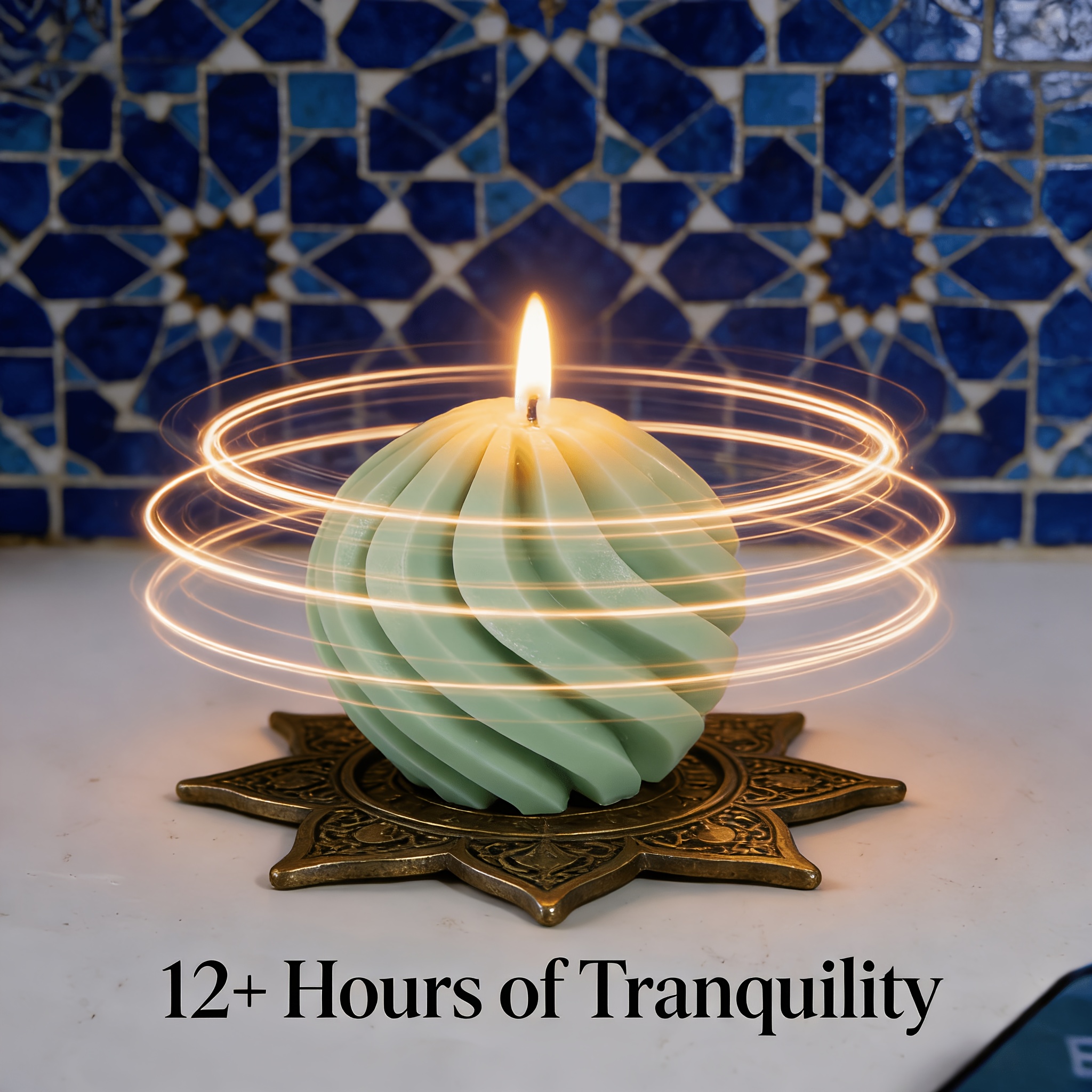 Floral Scented Candle 200G - 12+ Hour Burn Time - 3D Geometric Spiral Design Green Scented Candle for Home Decor, Living Room, Bedroom, Spa Gift - Clean Burning And Fresh Atmosphere