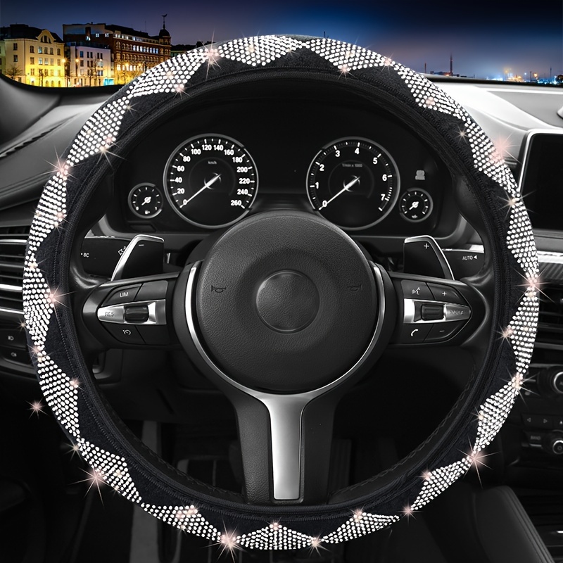E-shop Strass Elastische No-Inner Circle Wave Grid Ganzjahres Hot Drill Lenkradabdeckung
