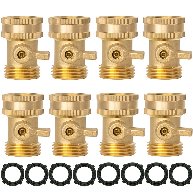 

2pcs/4pcs/8pcs, Brass Garden Hose Shut-off Valve, Heavy Duty Solid Brass Garden Hose Shut-off Valve 3/4