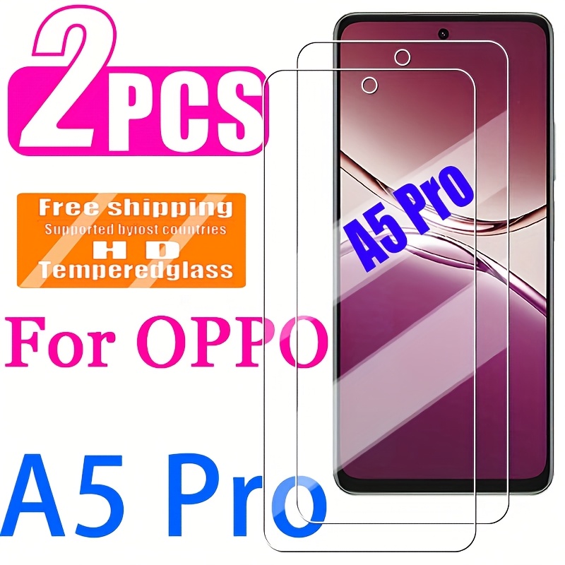 TEMU 2 piezas de protectores de pantalla para móvil de definición, antiarañazos, fáciles de instalar y de , compatibles con OPPO A5 Pro