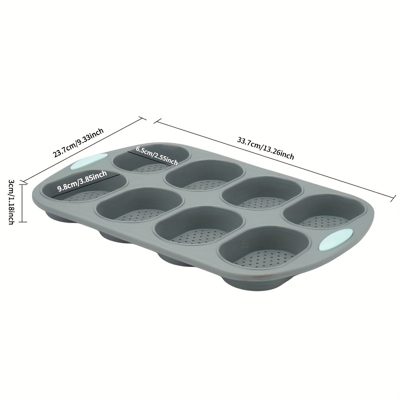 Image of 1pc, 8- Silicone Bread Baking Pan, Sourdough Bread Mold And Baguette Baking Tray, Silicone Mold For Homemade Bread, Baking Sandwich Rolls And Hot Dog Buns