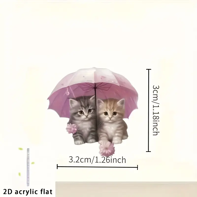 2d flat 2d flat a pair new years umbrella kitten acrylic earrings 2d flat details 3