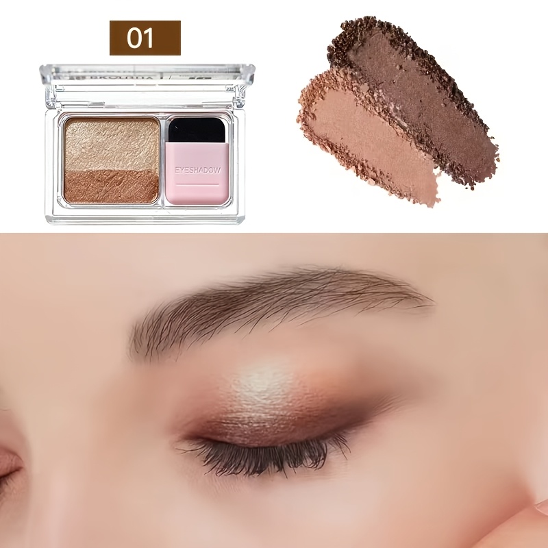 Shimmery Dual-tone Eyeshadow Palette - 5-8 Versatile Shades, Easy Blend, Long-lasting, Waterproof With Brush