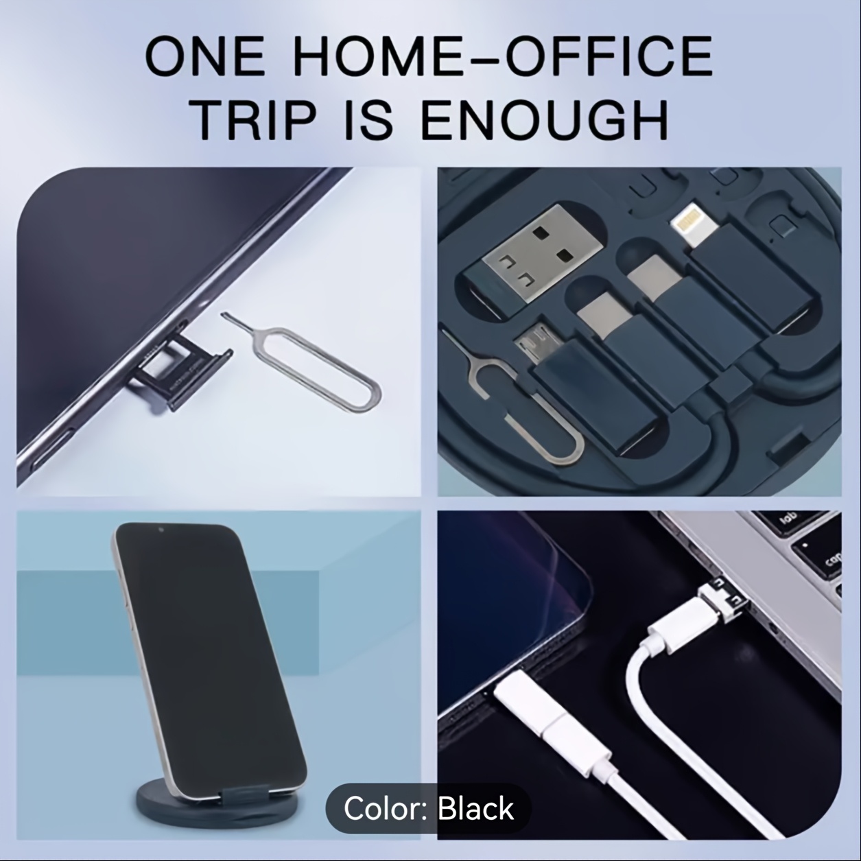 9 in 1 cable charger box for multi function   universal adapter 60w fast charging mobile phone charging cable usb c adapter converter usb c to for ios new all in one cable can   input with usb c and expand into multiple output   device travel adapter   sim card holder 60w fast charging mobile phone charging cable box details 5