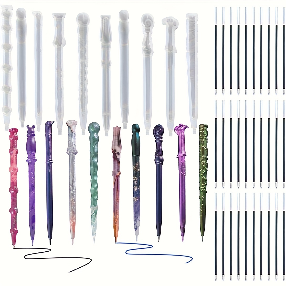 TEMU Kit For Making Pen Resin Molds, Including Silicone Molds For Irregular Epoxy Casting Of Ballpoint Pens For Crafting
