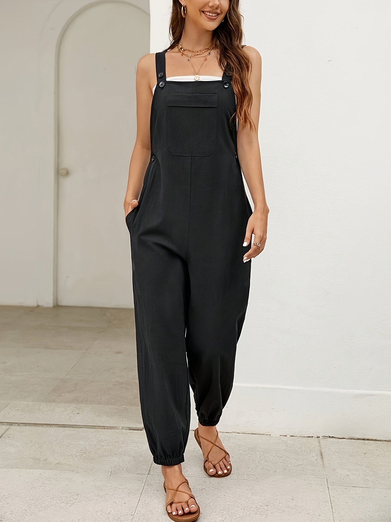 Black Jumpsuits For Women - Temu United States