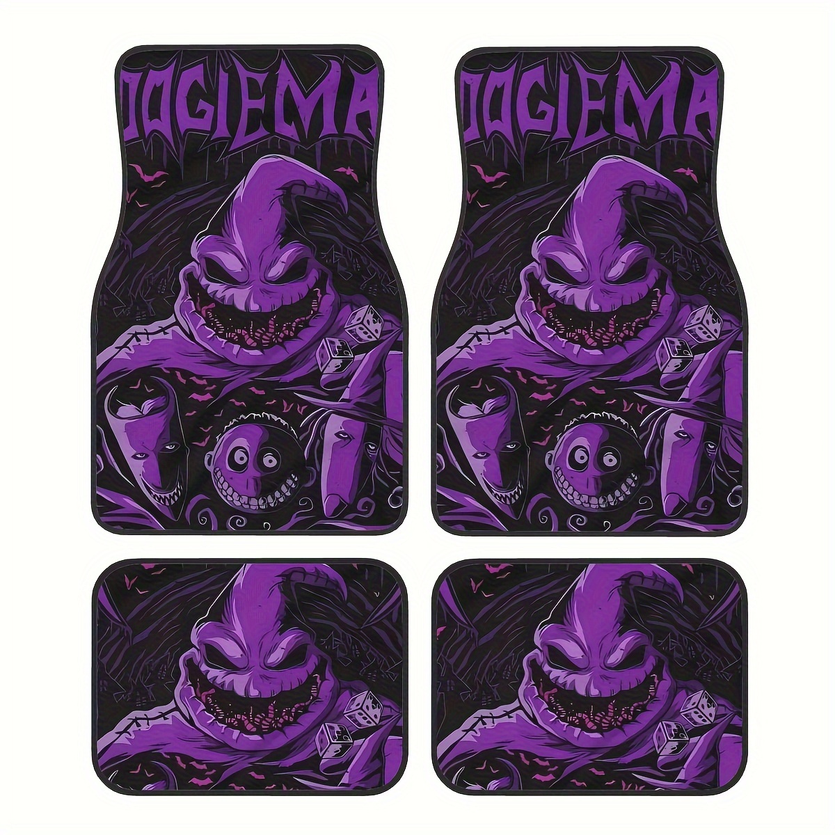 

4-piece Cartoon Synthetic Rubber Floor Mats, Non-slip All-weather Vehicle Foot Mats, Waterproof Interior Accessories