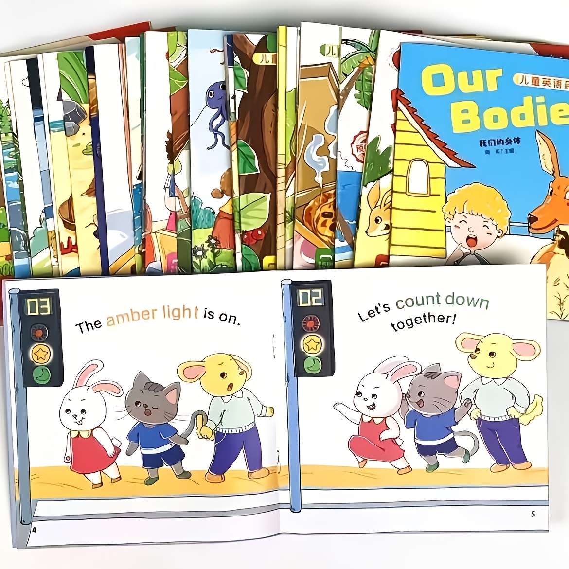 5/10/12 Pack Fun English Enlightenment Story Books with Audio | Color-Marked Nouns for Easy Learning, Perfect Teaching Aid & Gift for Holidays & School Season, Paper Material