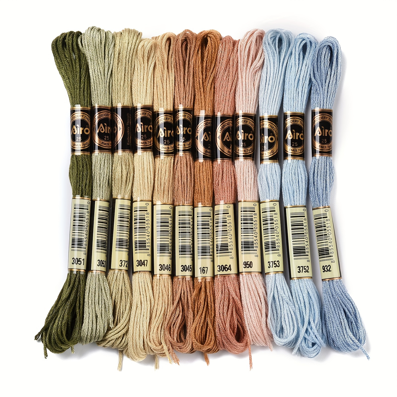 About 8.75 Yards(8m)/,12&20 Skeins 12&20 Colors6-ply Polyester Embroidery Floss