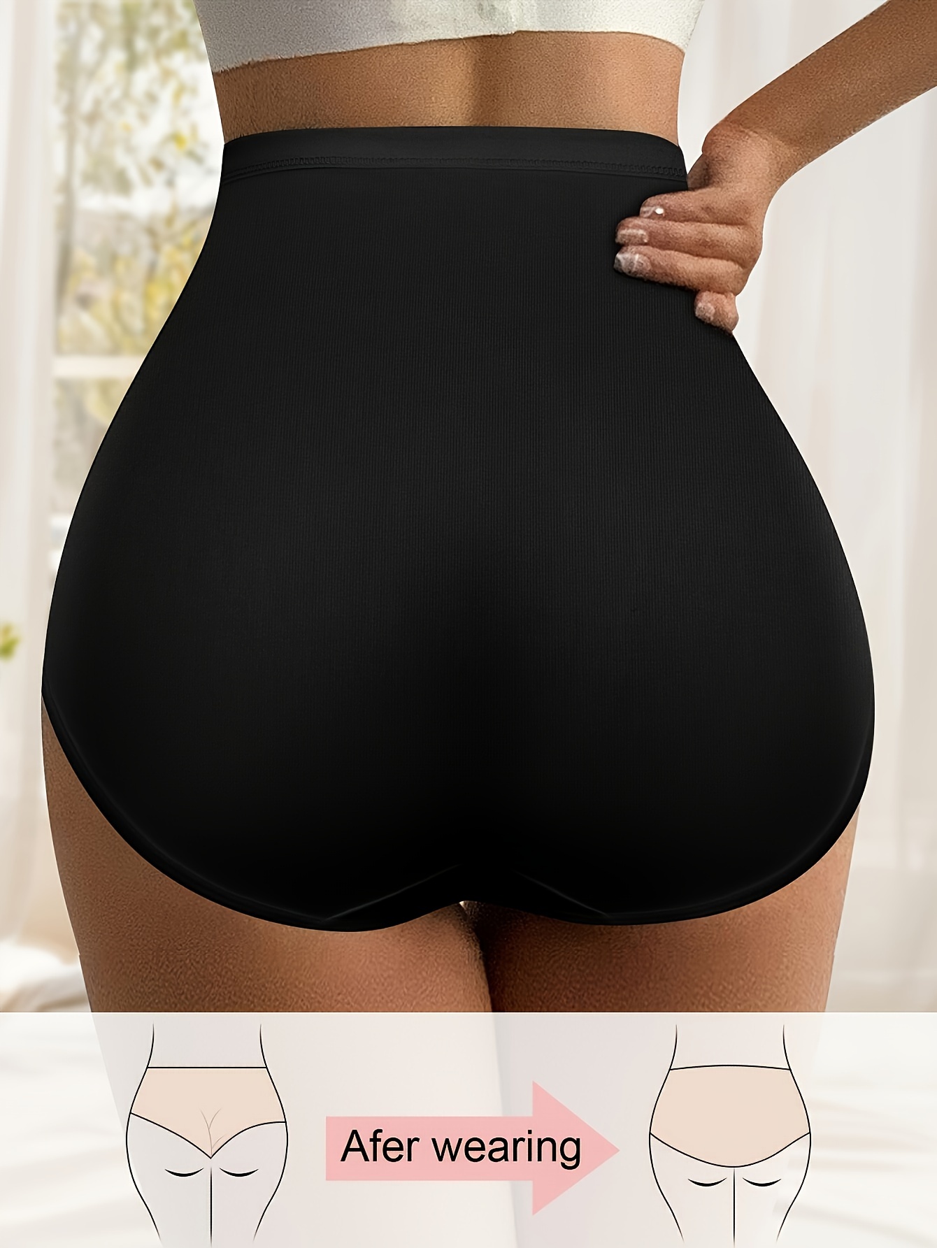 High-Waisted Shaping Women'S Underwear Made of Breathable Mesh, Featuring Cross-Body Support, Seamless, Triangular Design for Body Sculpting And Lifting.