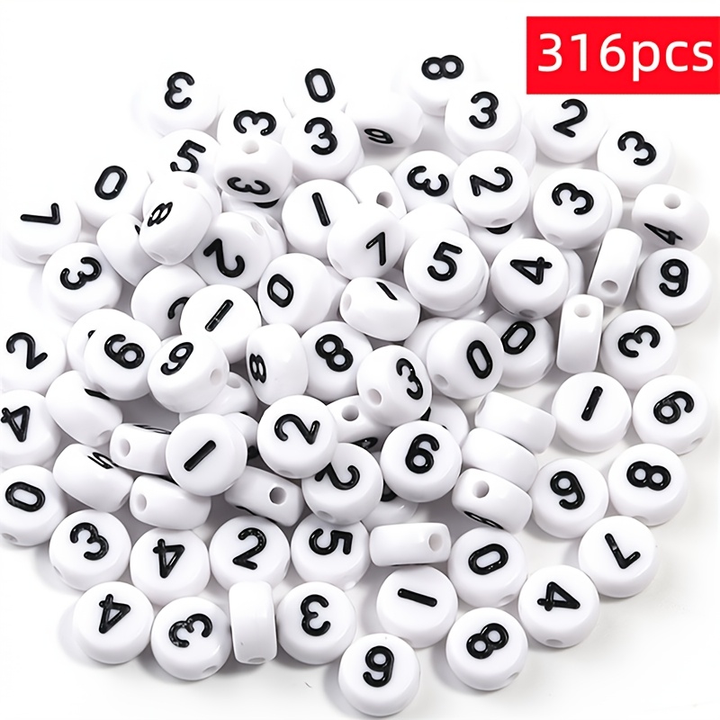TEMU 316/516pcs 4 X 7mm Acrylic White Background Beads Handmade Bead Decoration Bead Beads Made Into Bracelets, Necklaces, Rings, Phone Chains. A