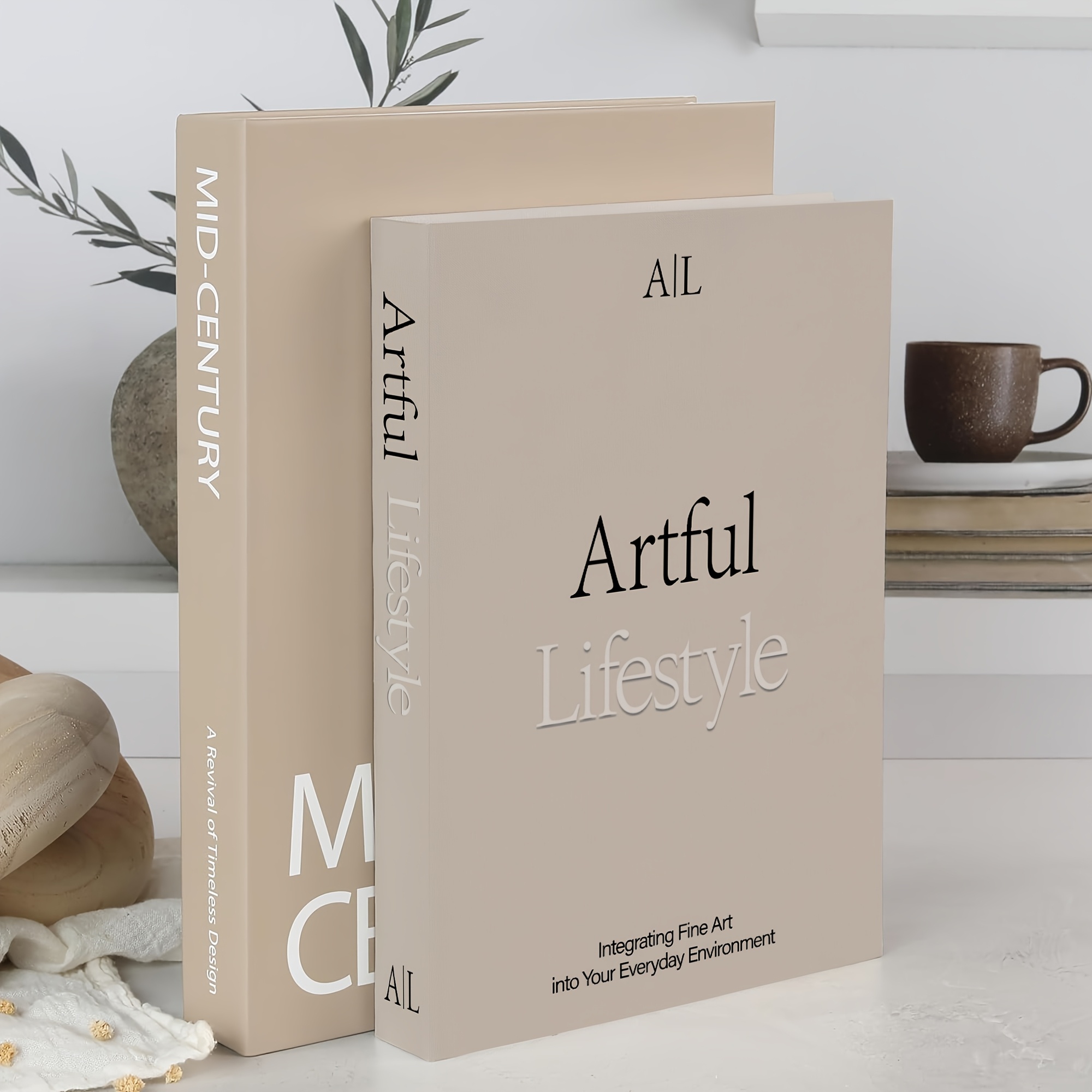 2pcs Realistic Book - Decorative Paper Simulation Books Suitable For Living Room, Bedroom & Coffee Table Decor - Elegant Rectangular Fake Books With, Multi- Ornaments (no Insert)