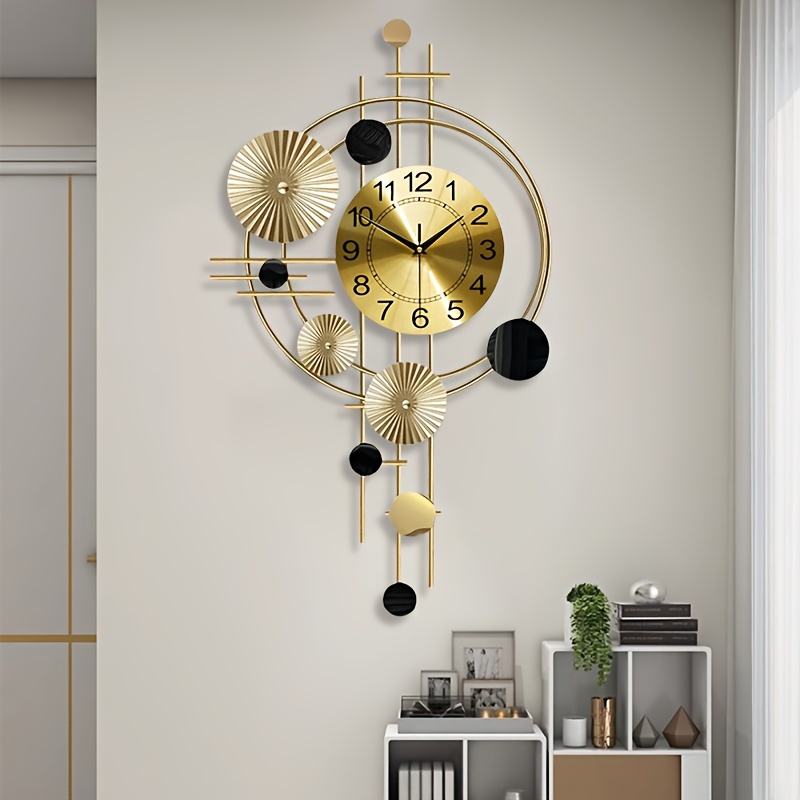 scandinavian inspired modern wall clock for living room decor battery operated details 3