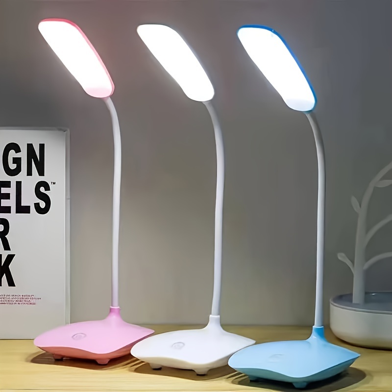

1pc Foldable Led Desk Lamp With Usb Charging, Touch Control, 3-level Dimming, Compact And Portable, Color Option