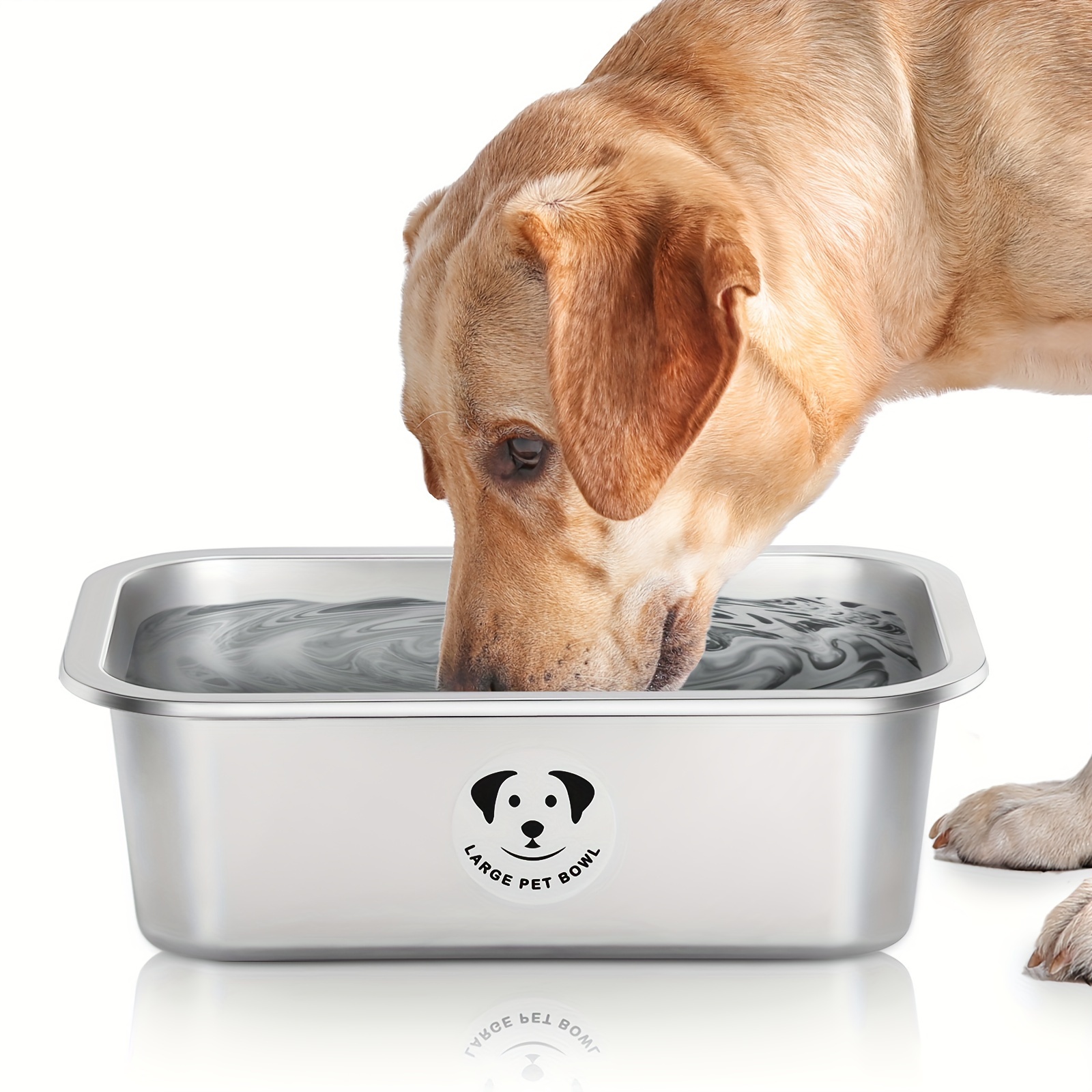 

Stainless Steel Dog Bowl For Large Dogs, High Capacity Metal Dog Food Bowls, Ideal Food And Water Bowls For Large, X-large, And Huge Dog 0.85 Gallons
