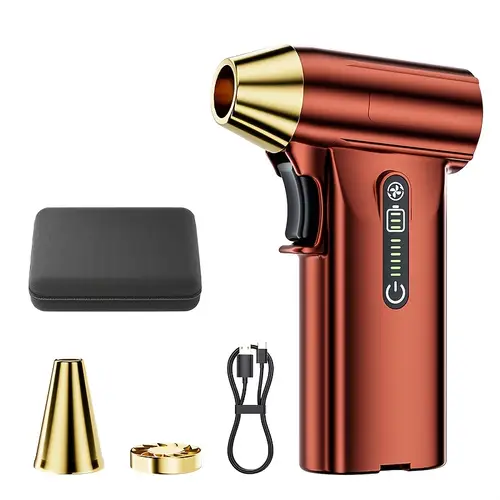 portable turbo fan 3 in 1 mini small fan super hurricane hair dryer small convenient hair dryer high dryer handheld small fan three adjustments of wind suitable for cleaning keyboards outdoor car cleaning usb charging with storage case