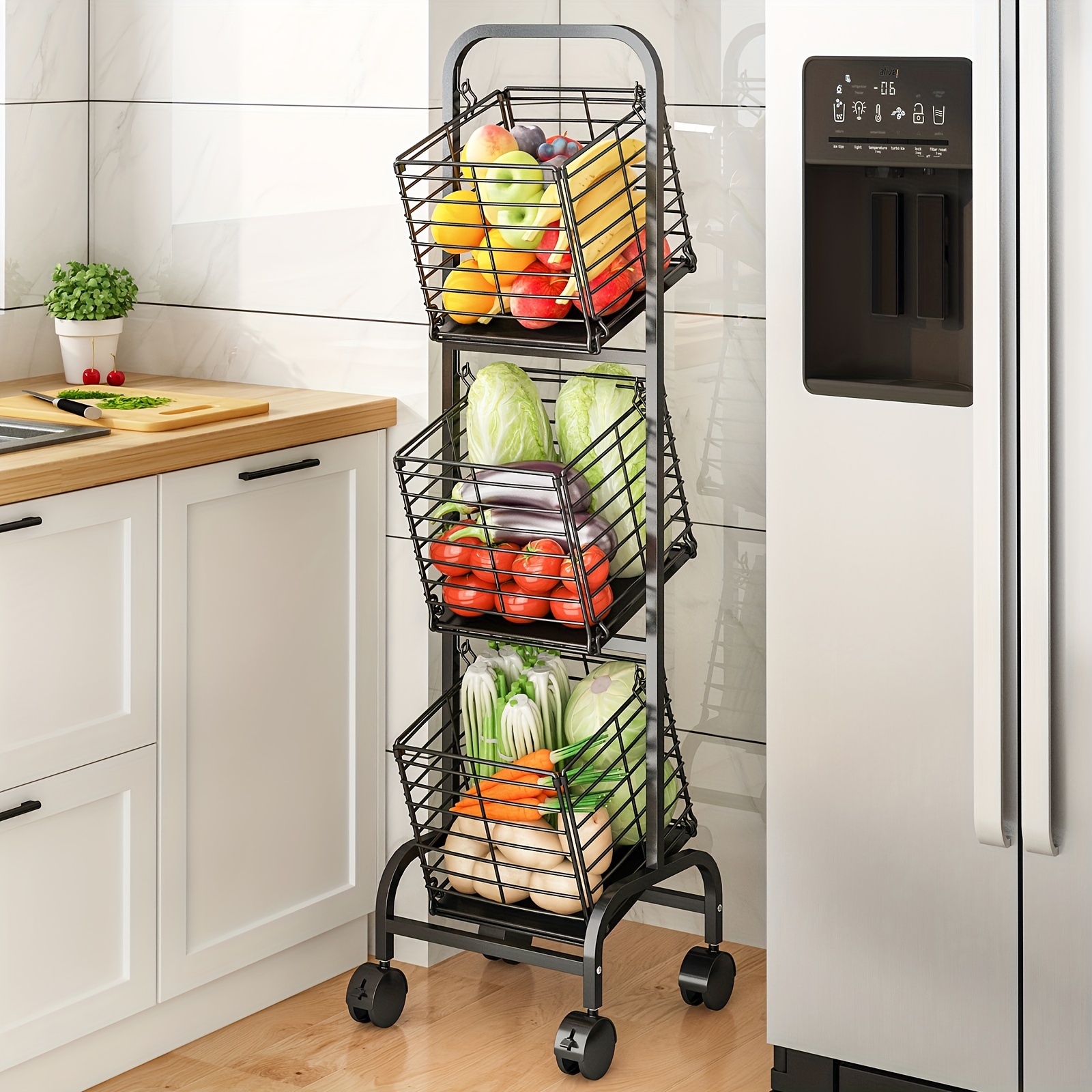 

3- Stand For - Organizer , For , Vegetables, And Pantry , For Display