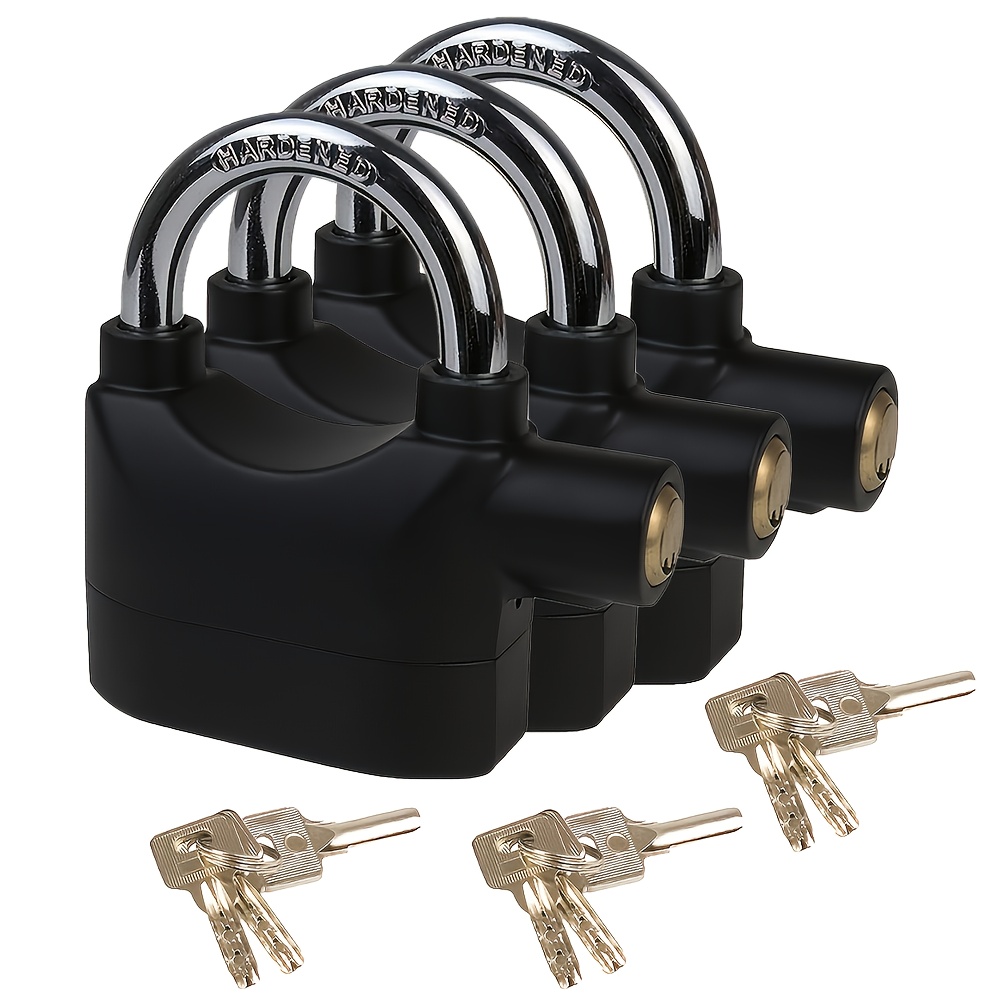 3 110db Padlocks With Keys, Corrosion-resistant, Sturdy And Durable, Suitable For Gates, Bicycles, Motorcycles, Containers, , Lockers, Toolboxes, Etc.