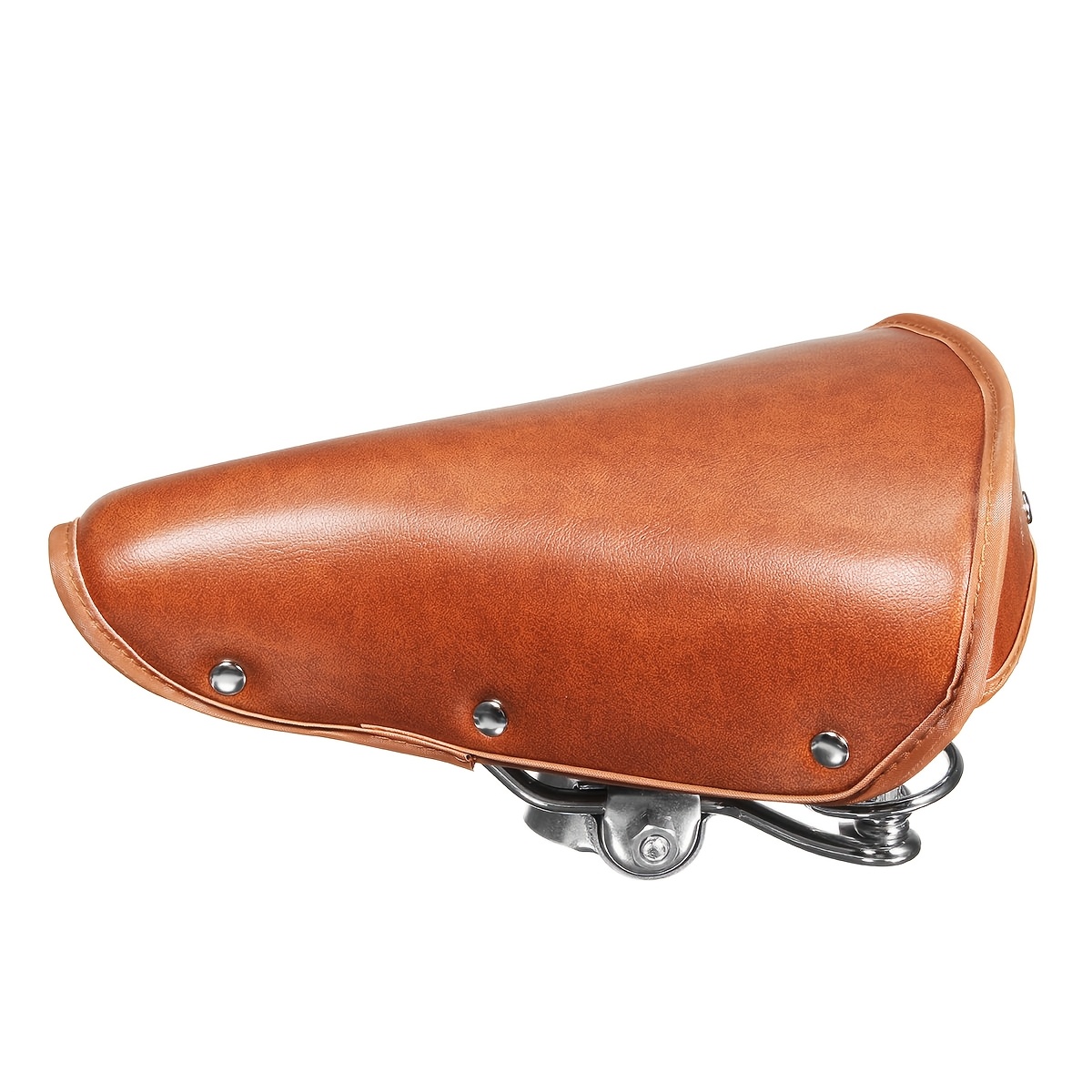 F Fityle Selle de vélo Vintage, siège de vélo Confortable rembourré, rétro Rivet, Coussin à Ressort pour vélo de Route, Hommes et Femmes, Brun