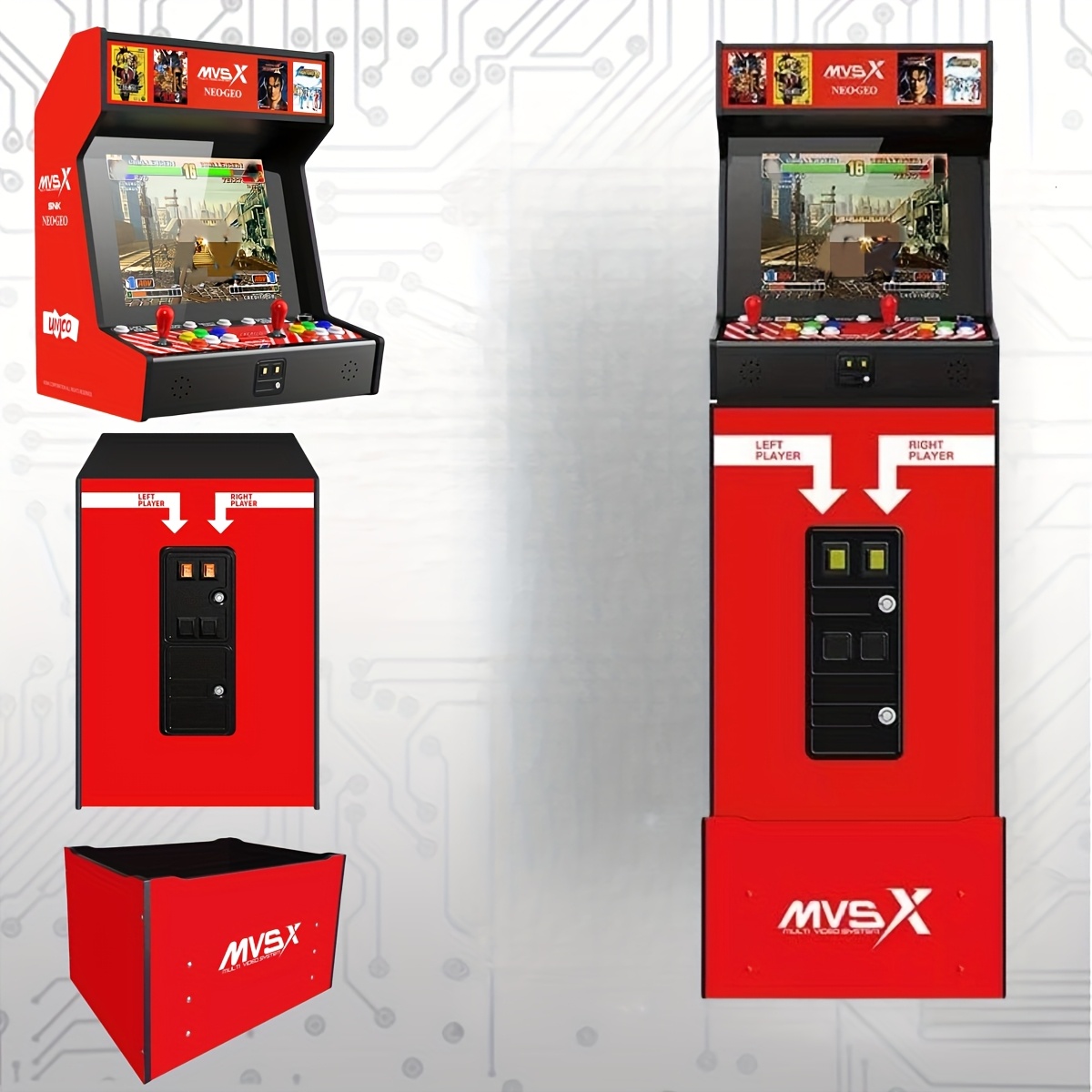 Unico Mvsx Snk Classic Arcade Snk Licensed 50 Games, Kof, , Shodown, Fury Bundle, 17" Classic Arcade, Dual Joystick Design, Multi-functional For Home & Commercial Settings, Collectible, #1 Gift Idea