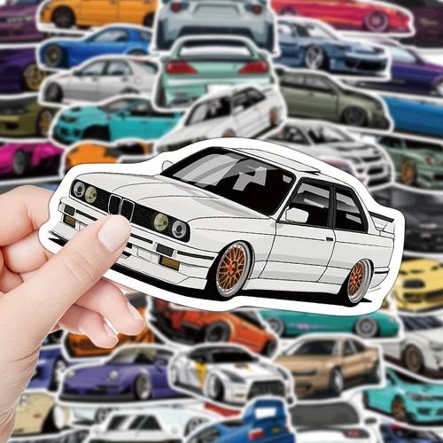 50 jdm car stickers suitable for decorating laptops notebooks and water cups waterproof stickers are very suitable for holiday gifts