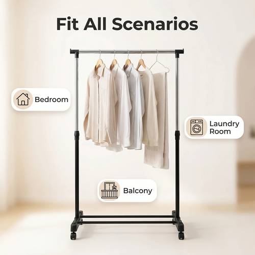 free standing clothes rail drying racks metal garment rack on wheels adjustable mobile tidy clothing coat garment clothing hanging rails rack portable display storage stand castors for bedroom