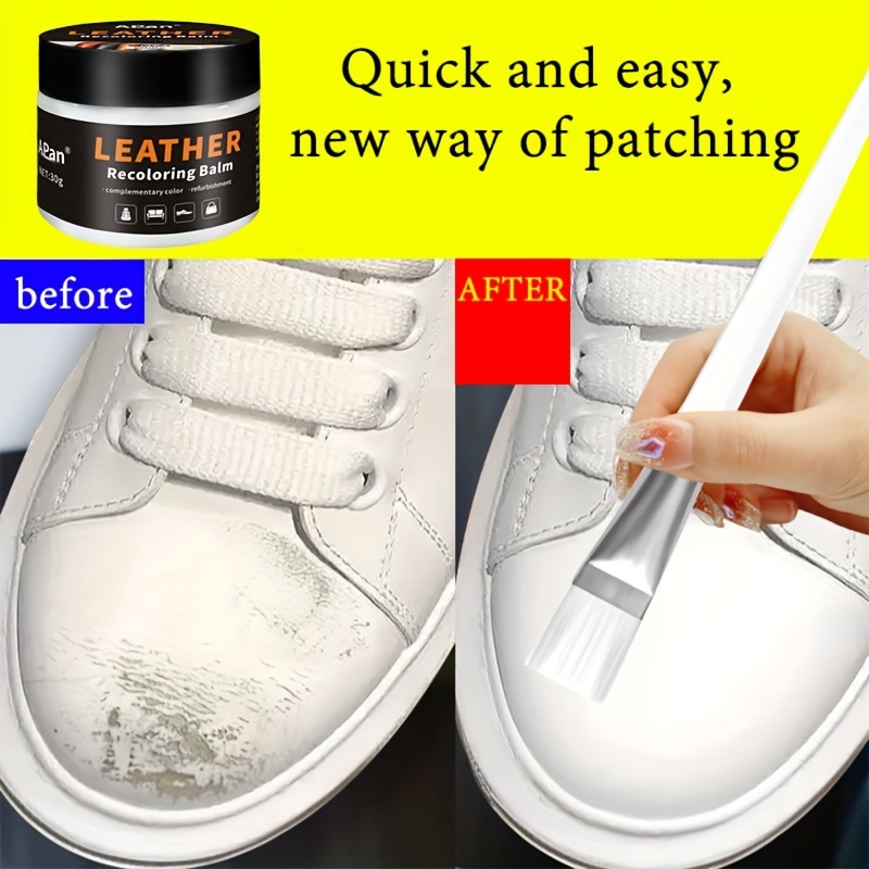 White Leather Repair Kit - Easy Fixes for Scratches and Tears on Shoes, Bags, and Furniture | Long-Lasting Color Fixing Cream for White Leather and Vinyl