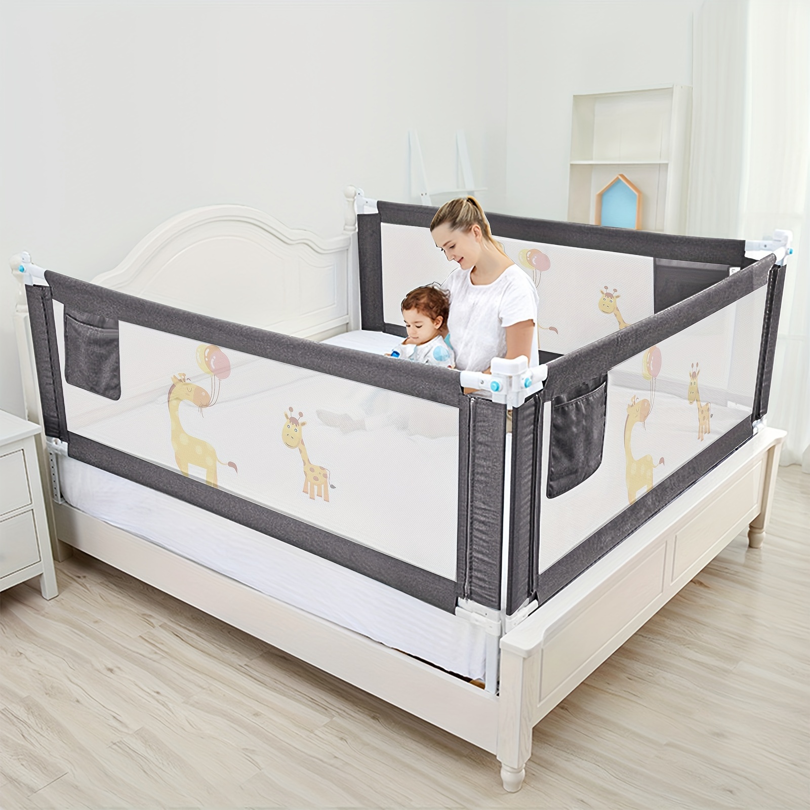 

150cm 180cm 200cm Crib Net For Children 0-10 Years And Older Retractable Crib Net For Children's Beds Parents' Beds And All Solid Wood Beds (1 Set Only)