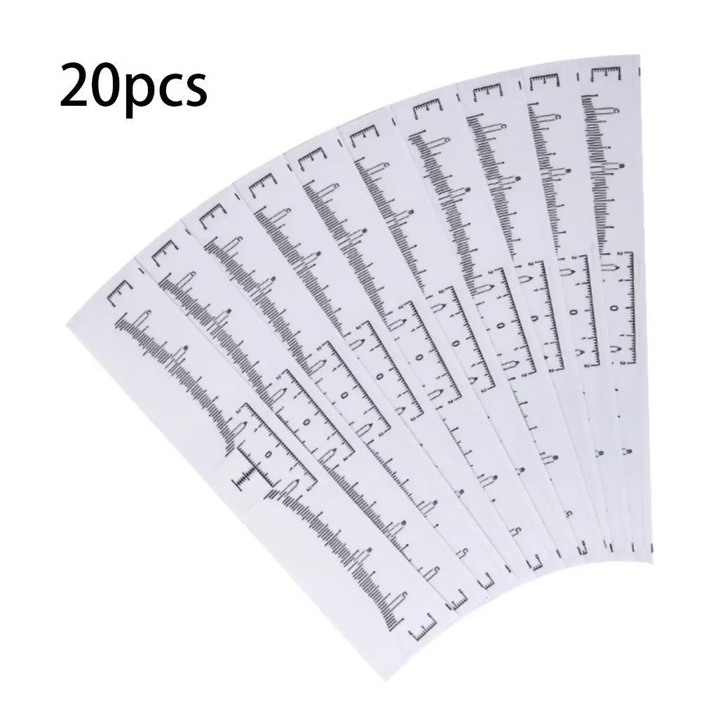 20pcs Of Disposable Eyebrow Ruler Stickers For Microblading, Used As Measurement Tools In Permanent Makeup