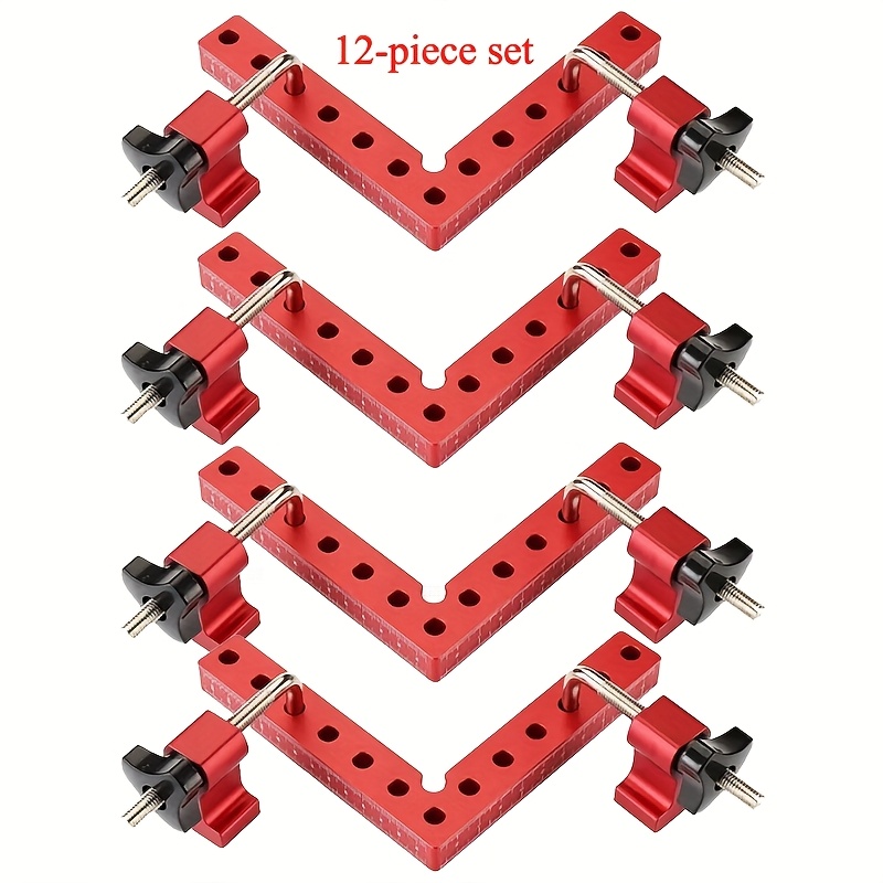 Image of 12pcs Set 140mm 90 Degree Positioning Squares Right Angle Clamps Fixing Clip Woodworking Tools Carpenter Tool
