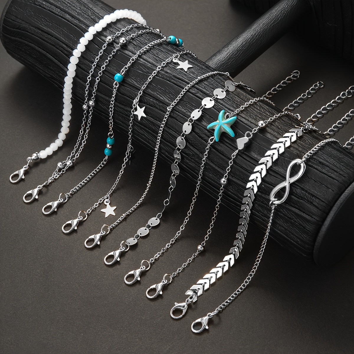 Boho Starfish Chain Women's Bracelet Set for Outing Beach