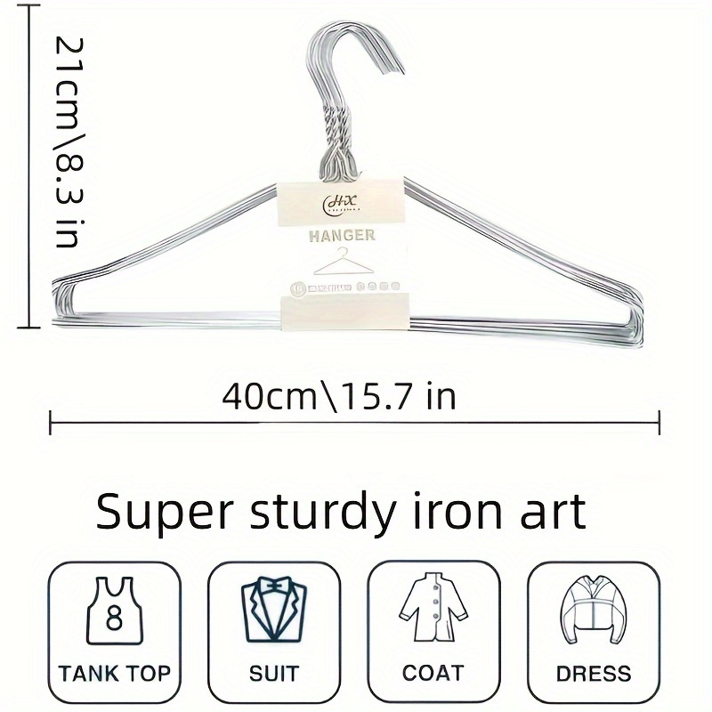 

30\50pcs Metal Clothes Hangers, Non-slip Drying Racks, Heavy Duty Hangers For Wardrobe, Laundry Hangers For Suits And Dresses, Home Storage And Organising Racks For Bedroom, Travel Iron Art