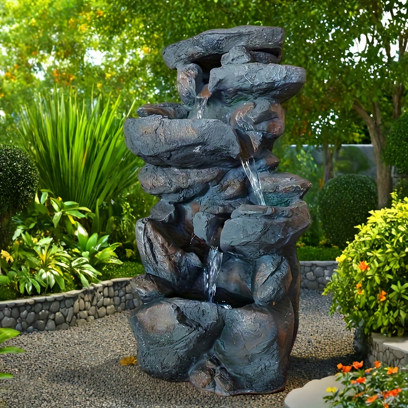 1pc   style imitation stone usb powered resin   fountain ornaments relaxation home ornaments for living room office garden spring and summer mothers day christmas unique creative gifts for friends