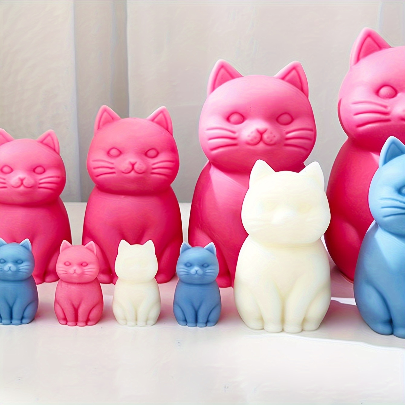 

Silicone Cat Shaped Resin Casting Molds For Candle, Aromatherapy, Lucky Cat Decor, Plaster Figurines, Cake Decoration - Durable And Flexible Material