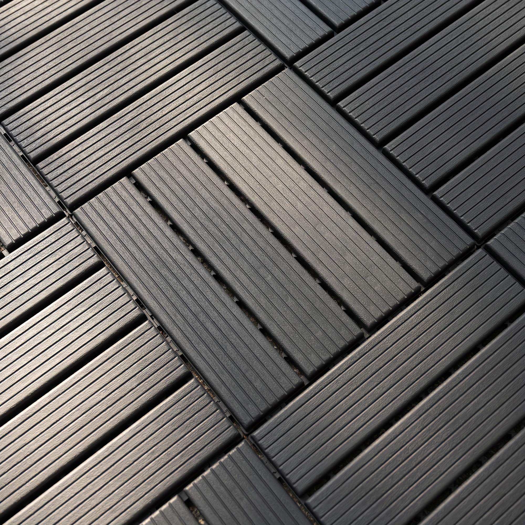 

Plastic Interlocking Deck Tiles, 44 Pack Patio Deck Tiles, 12 "x12" Square Waterproof Outdoor All Weather Use, Pool Side Balcony Backyard Patio Deck Tiles, Gray