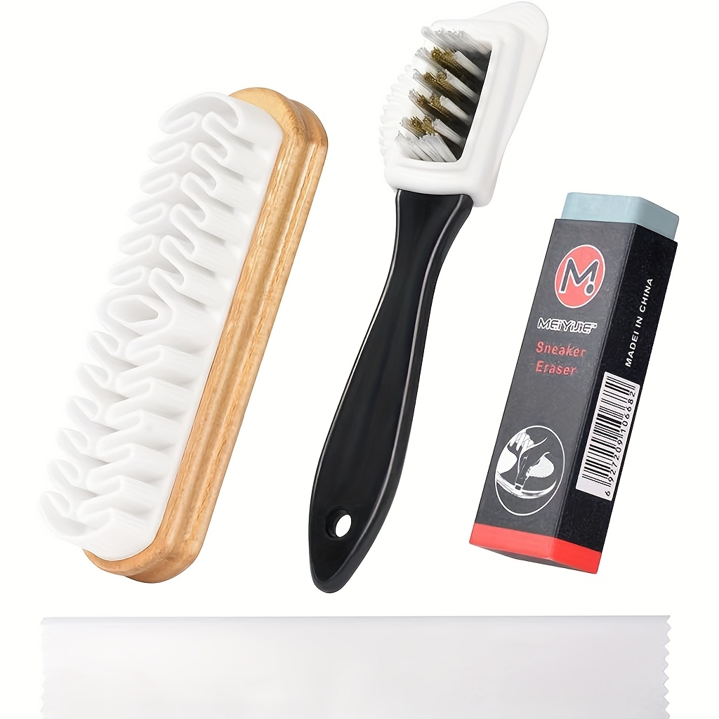 E-shop Wildleder Schuhbürsten, ein Set aus 4 Reinigungsbürsten mit Radiergummi und einem sauberen Tuch, geeignet für Wildleder und