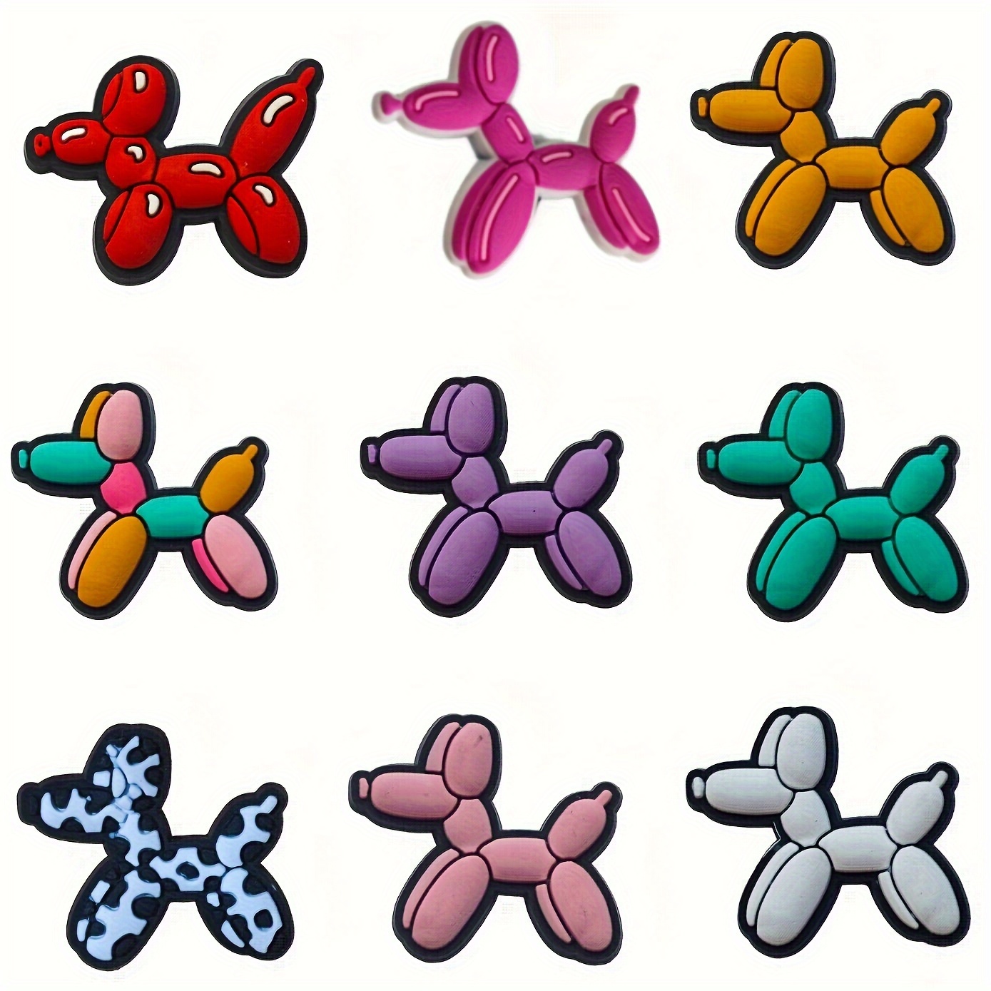 TEMU 9 pièces Lot de Charmes pour Chaussures de Chien Ballon - Accents Décoratifs en PVC pour Sabots, Mules, Sandales - Idéal pour Noël, Halloween,